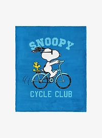 Peanuts Snoopy Cycle Club Silk Touch Throw Blanket