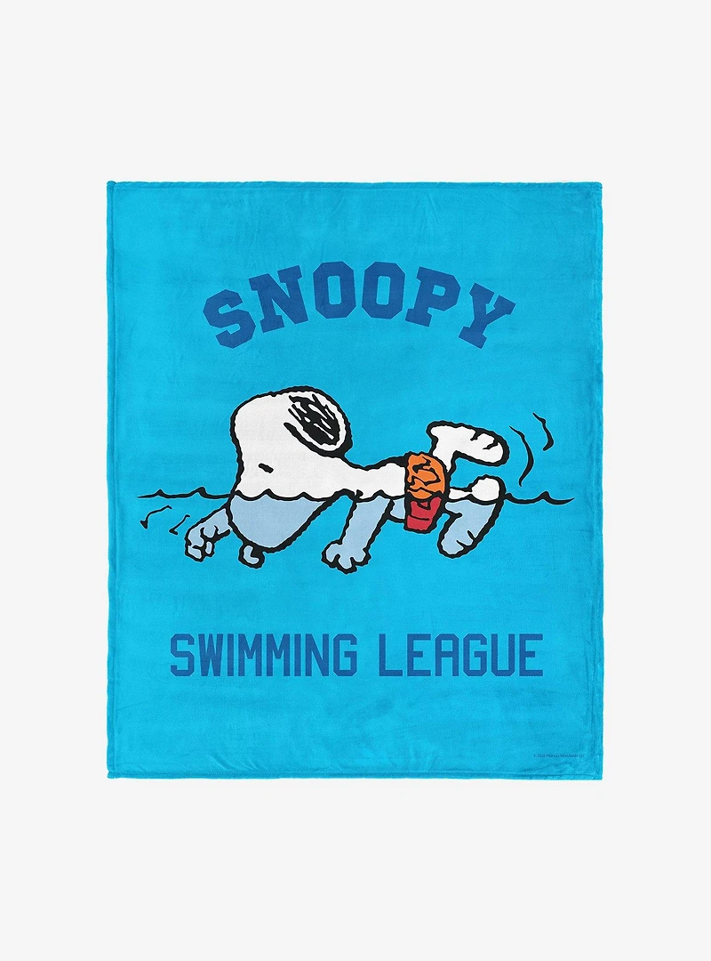 Peanuts Snoopy Swimming Silk Touch Throw Blanket