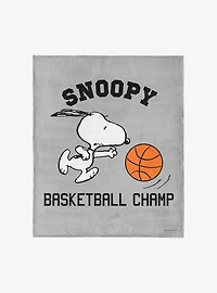 Peanuts Snoopy Basketball Silk Touch Throw Blanket