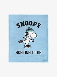 Peanuts Snoopy Skating Silk Touch Throw Blanket