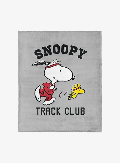 Peanuts Snoopy Track Silk Touch Throw Blanket