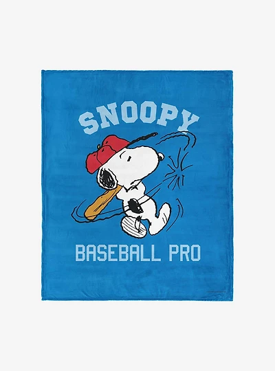 Peanuts Snoopy Baseball Silk Touch Throw Blanket