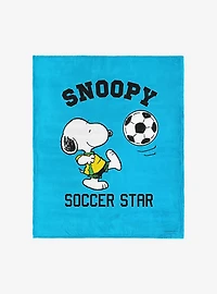 Peanuts Snoopy Soccer Silk Touch Throw Blanket