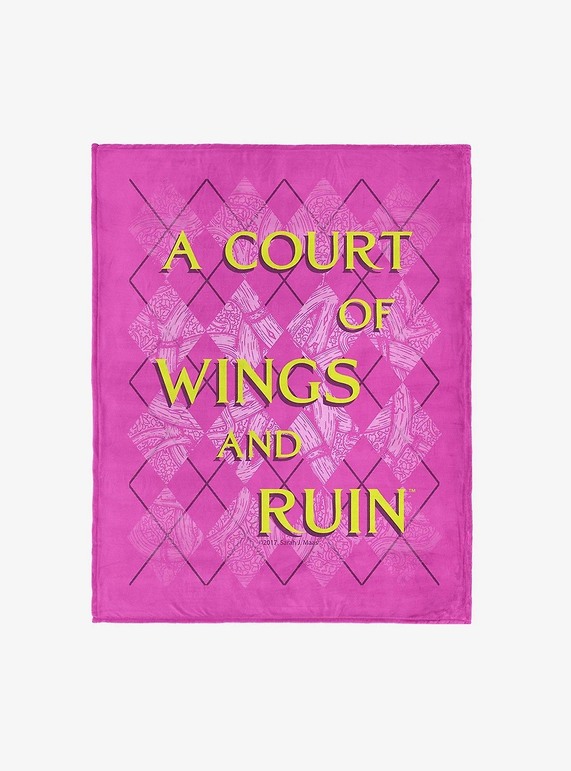 A Court of Wings and Ruin Diamond Florals Silk Touch Throw Blanket