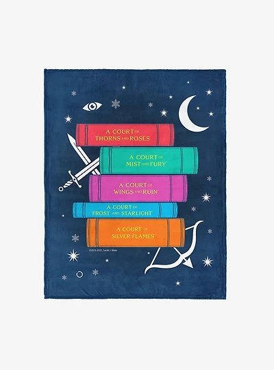 A Court of Thorns and Roses Series Book Stack Silk Touch Throw Blanket