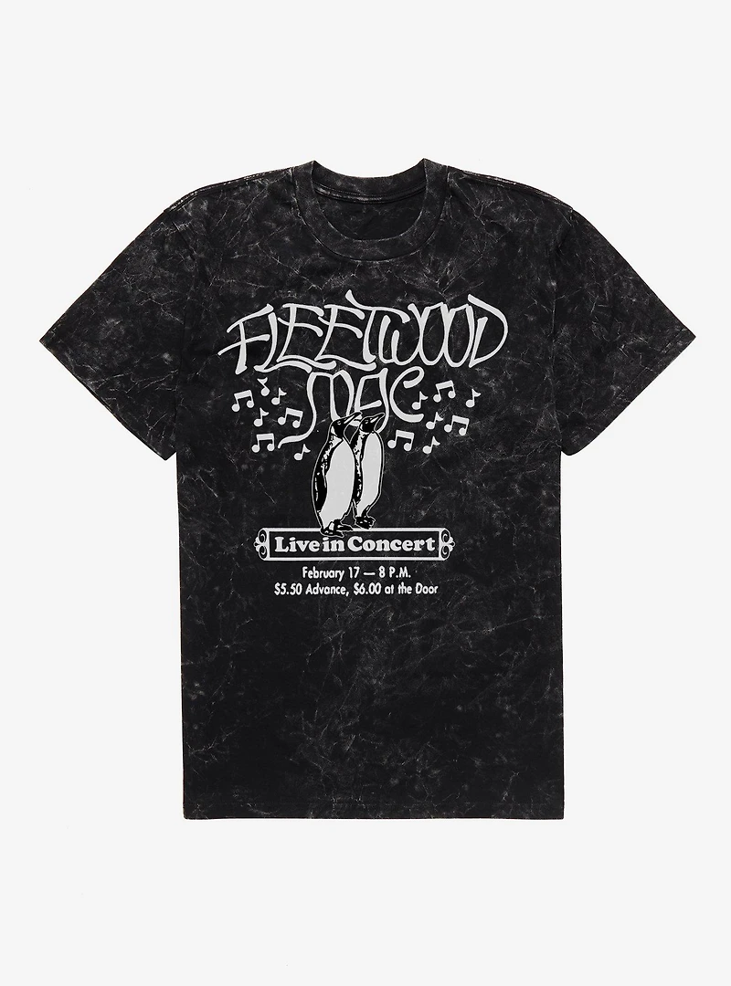 Fleetwood Mac Live Concert Flyer Mineral Wash T-Shirt