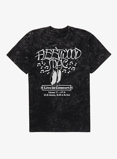 Fleetwood Mac Live Concert Flyer Mineral Wash T-Shirt