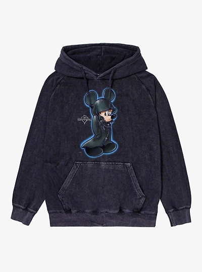 Disney Kingdom Hearts Black Robe Mickey Mineral Wash Hoodie