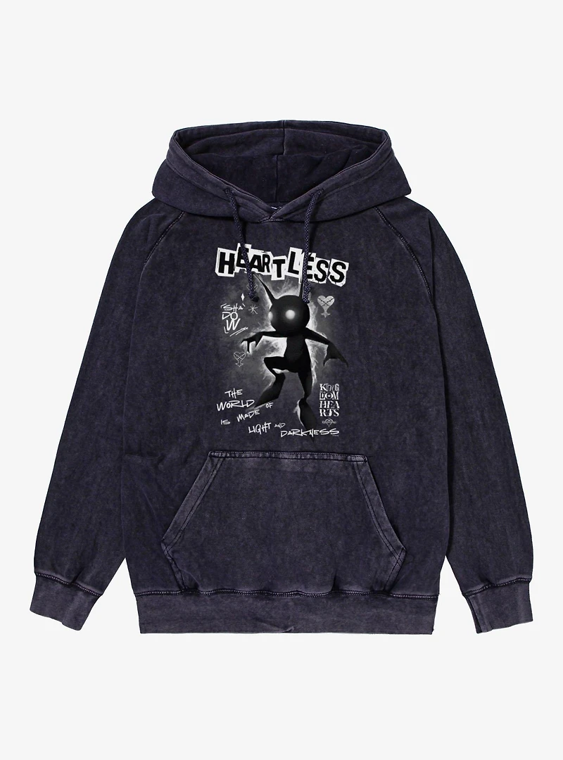 Disney Kingdom Hearts Heartless World Of Light And Darkness Mineral Wash Hoodie