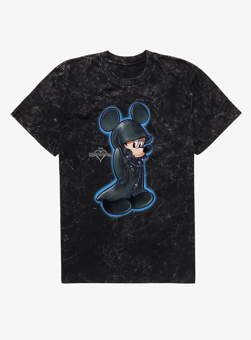 Disney Kingdom Hearts Black Robe Mickey Mineral Wash T-Shirt
