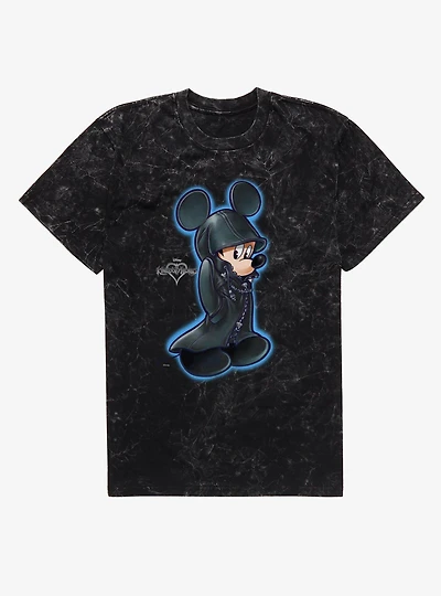 Disney Kingdom Hearts Black Robe Mickey Mineral Wash T-Shirt