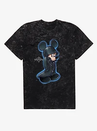 Disney Kingdom Hearts Black Robe Mickey Mineral Wash T-Shirt