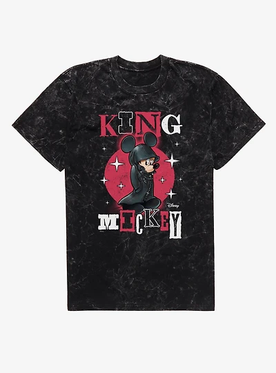 Disney Kingdom Hearts King Mickey Stars Mineral Wash T-Shirt