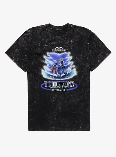 Disney Kingdom Hearts Door Is Open Sora Riku Mineral Wash T-Shirt