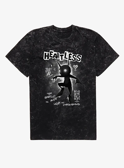Disney Kingdom Hearts Heartless World Of Light And Darkness Mineral Wash T-Shirt