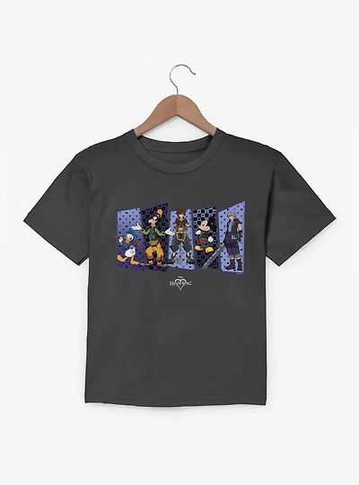 Disney Kingdom Hearts Hero Panels Sora Donald Goofy Mickey Riku Youth T-Shirt