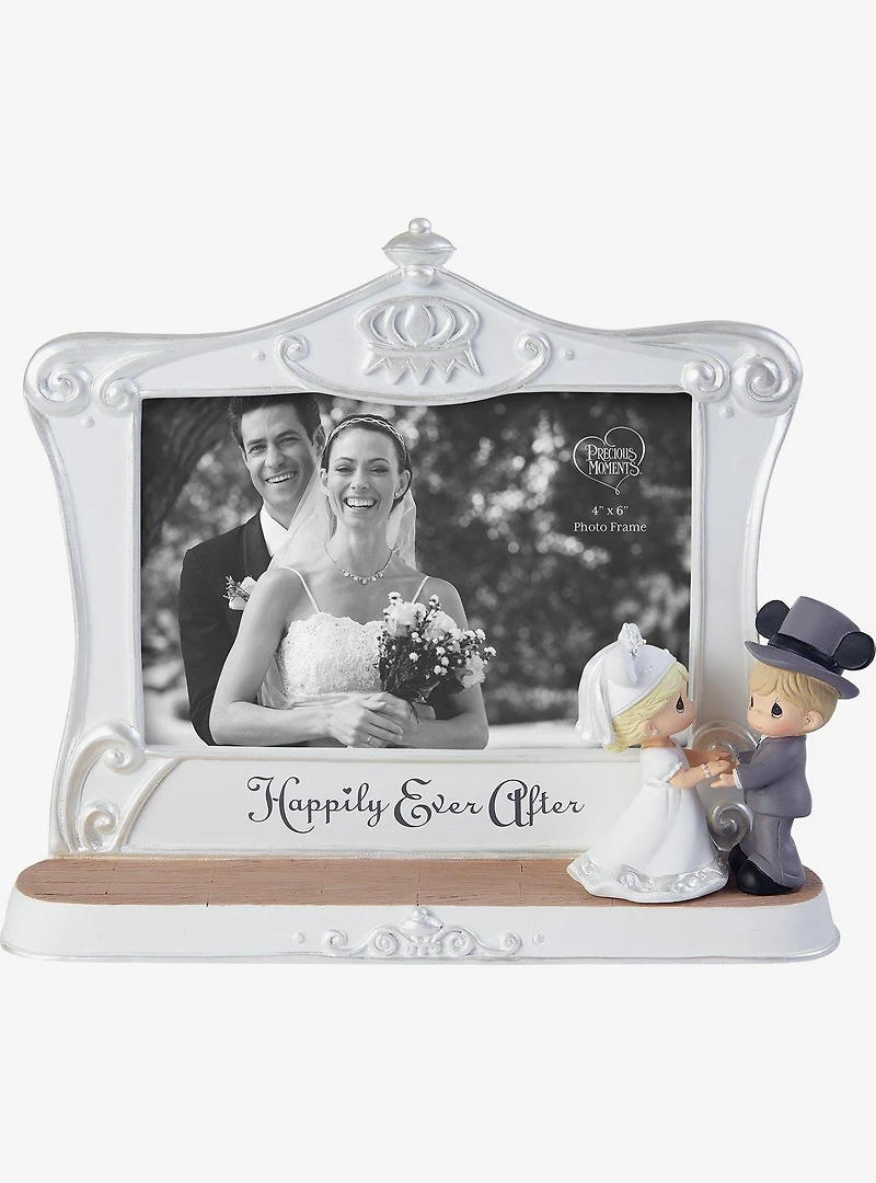Precious Moments Disney Bride & Groom with Mickey Photo Frame