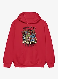 Marvel Zombies Beware Of Zombie We Bite Group Shot Hoodie