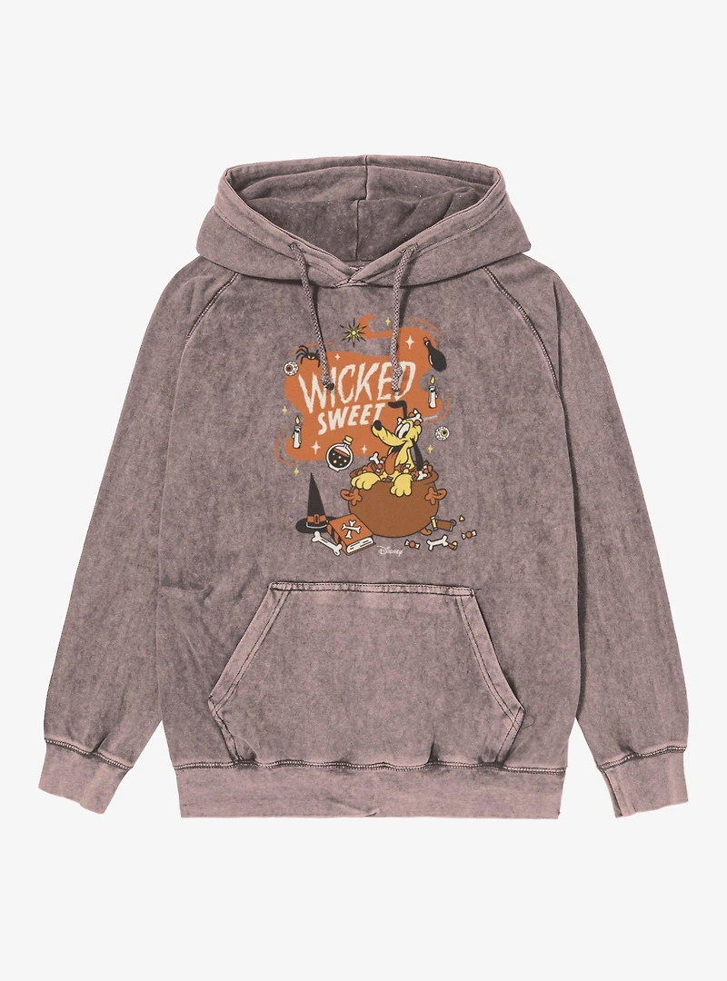 Disney Mickey Mouse Wicked Sweet Pluto Candy Basket Mineral Wash Hoodie