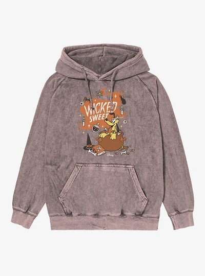 Disney Mickey Mouse Wicked Sweet Pluto Candy Basket Mineral Wash Hoodie