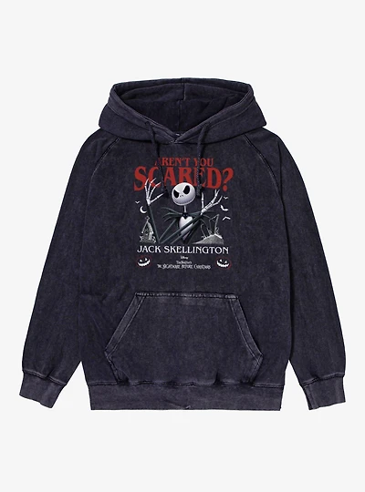 Disney Nightmare Before Christmas Are You Scared Jack Skellington Mineral Wash Hoodie