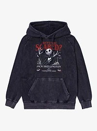 Disney Nightmare Before Christmas Are You Scared Jack Skellington Mineral Wash Hoodie