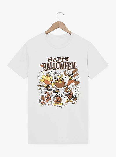 Disney Mickey Mouse Happy Halloween Group Costumes Candy And Spiders T-Shirt