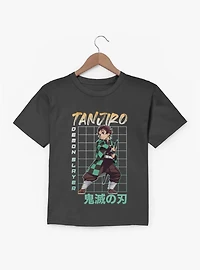Demon Slayer Kimetsu No Yaiba Tanjiro Ready Stance Grid Youth T-Shirt
