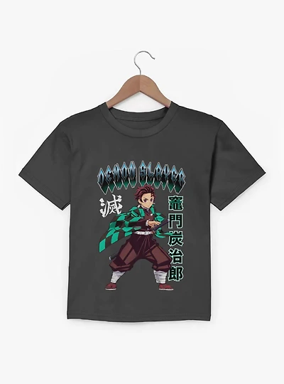 Demon Slayer Kimetsu No Yaiba Tanjiro Coat Flip Youth T-Shirt