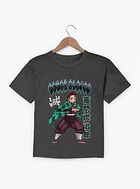 Demon Slayer Kimetsu No Yaiba Tanjiro Coat Flip Youth T-Shirt