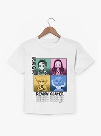 Demon Slayer Kimetsu No Yaiba Chibi Big Head Squares Youth T-Shirt