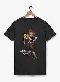 Disney Kingdom Hearts Smiling Sora On Checkered T-Shirt