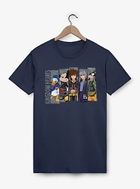 Disney Kingdom Hearts Heroes Line Up Panel Sora Donald Goofy Mickey Riku T-Shirt