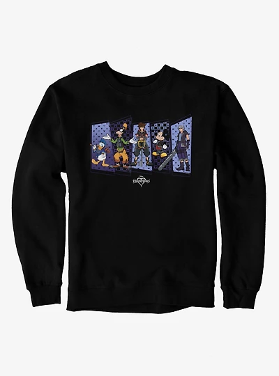 Disney Kingdom Hearts Hero Panels Sora Donald Goofy Mickey Riku Sweatshirt