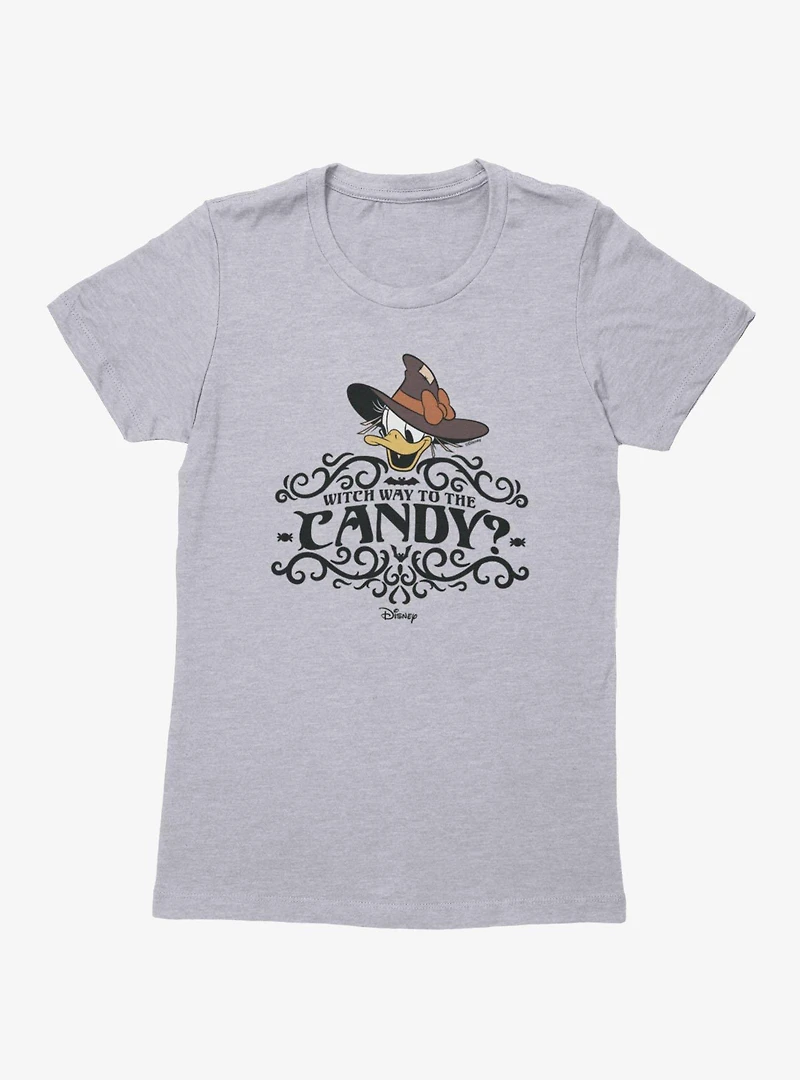 Disney Mickey Mouse Witch Way To Candy Straw Hat Daisy Womens T-Shirt