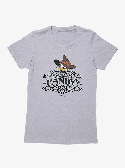 Disney Mickey Mouse Witch Way To Candy Straw Hat Daisy Womens T-Shirt