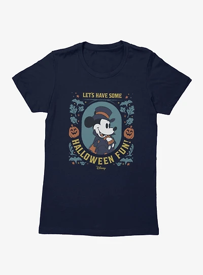 Disney Mickey Mouse Halloween Fun Vampire Portrait Womens T-Shirt
