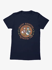 Disney Mickey Mouse Happy Haunting Frightful Fun Donald Daisy Costumes Womens T-Shirt