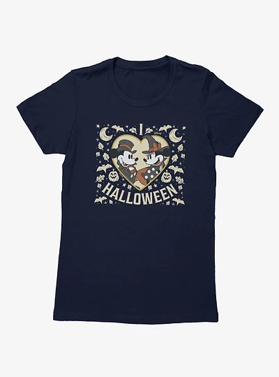 Disney Mickey Mouse I Heart Halloween And Minnie Womens T-Shirt