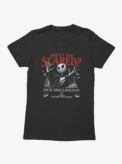 Disney Nightmare Before Christmas Are You Scared Jack Skellington Womens T-Shirt