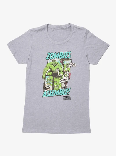 Marvel Zombies Assemble Hulk Captain America Womens T-Shirt