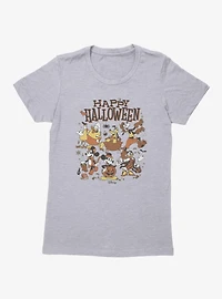Disney Mickey Mouse Happy Halloween Group Costumes Candy And Spiders Womens T-Shirt