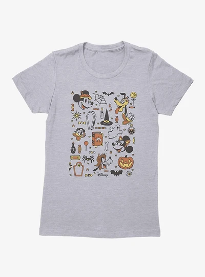 Disney Mickey Mouse Halloween Collage Candy Costumes Womens T-Shirt