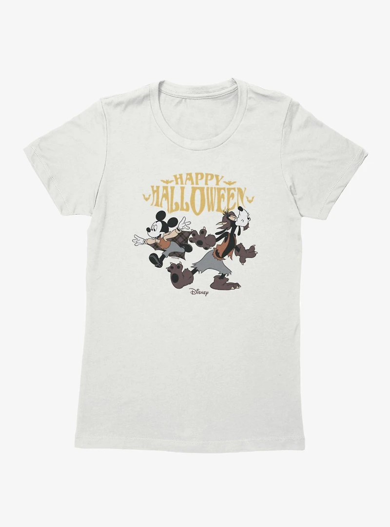 Disney Mickey Mouse Happy Halloween Howl Goofy With Womens T-Shirt