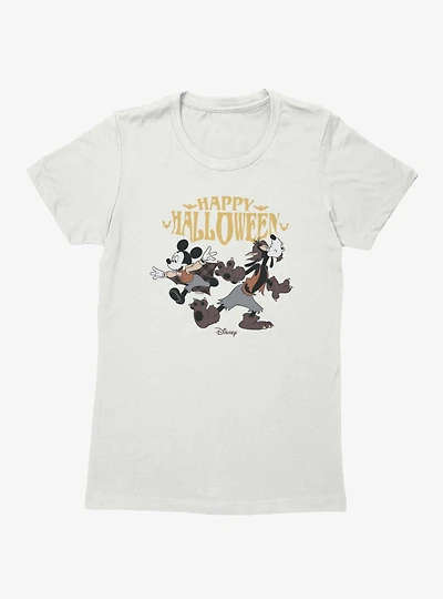 Disney Mickey Mouse Happy Halloween Howl Goofy With Womens T-Shirt