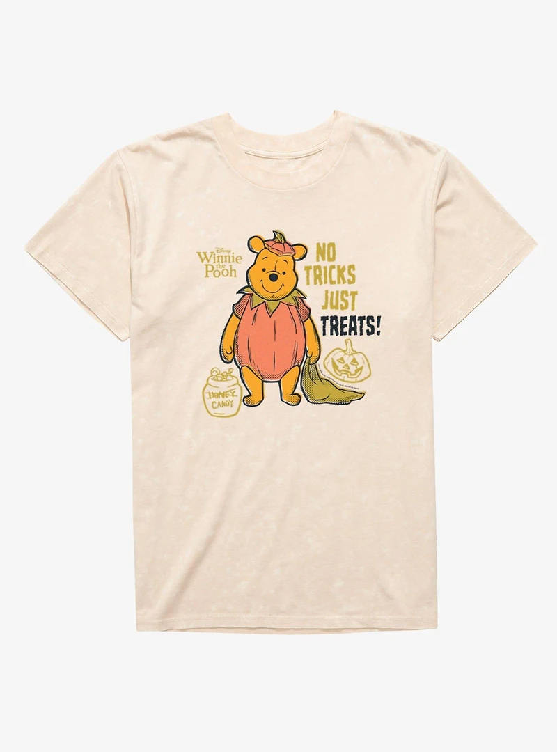 Disney Winnie The Pooh No Tricks Just Treats Cute As A Pumpkin Mineral Wash T-Shirt