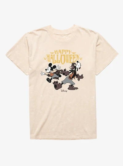 Disney Mickey Mouse Happy Halloween Howl Goofy With Mineral Wash T-Shirt
