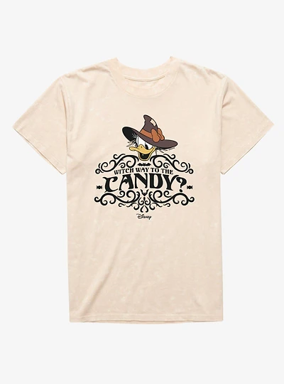 Disney Mickey Mouse Witch Way To Candy Straw Hat Daisy Mineral Wash T-Shirt