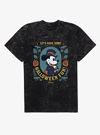 Disney Mickey Mouse Halloween Fun Vampire Portrait Mineral Wash T-Shirt