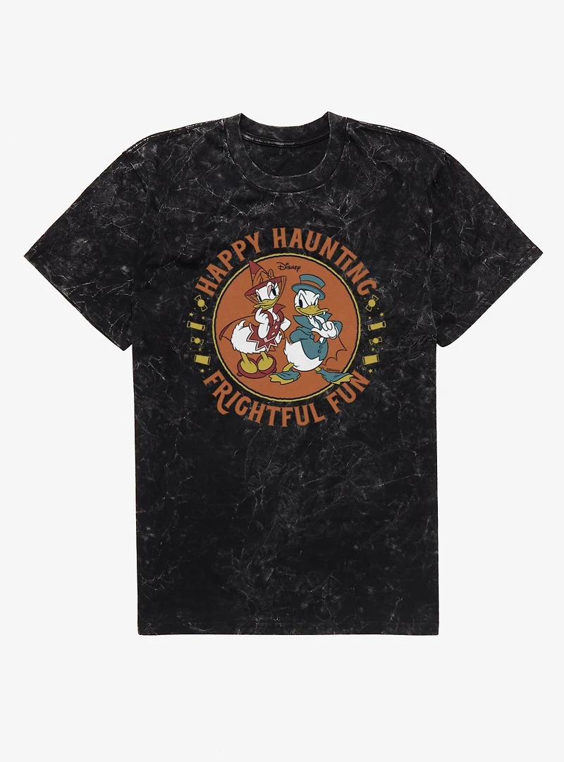 Disney Mickey Mouse Happy Haunting Frightful Fun Donald Daisy Costumes Mineral Wash T-Shirt